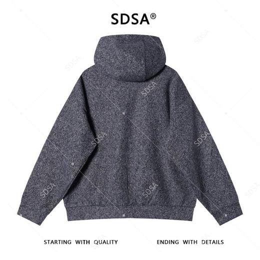 31058SDSA男士秋冬新款痞帅男装美式小香风拉链连帽卫衣宽松时尚外套 商品图5