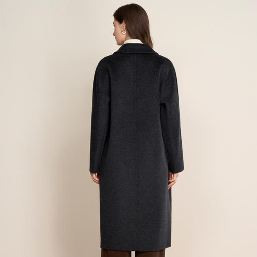 EITIE爱特爱深灰色廓形氛围感宽松显瘦羊毛呢大衣2025冬季新款D2514911 商品图4