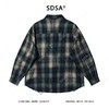 25008SDSA秋冬新款痞帅男装韩版流苏扎染格纹纽扣翻领长袖衬衫百搭衬衣 商品缩略图5