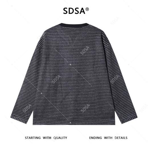 53111SDSA男士秋冬新款痞帅男装拼接撞色条纹领卫衣百搭时尚套头上衣 商品图5