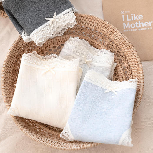靴下物法式蕾丝内裤女纯棉10A抗菌抑菌全包臀日系少女三角底裤 商品图4