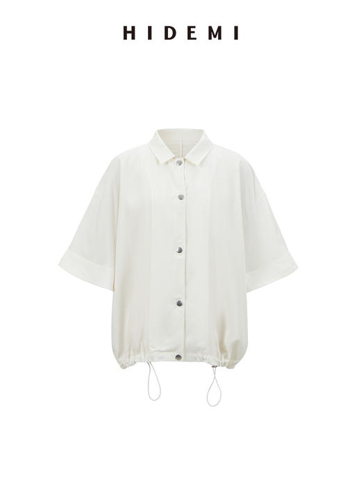 HIDEMI 极简设计感轻户外撞钉抽绳廓形垂顺感衬衫 商品图4