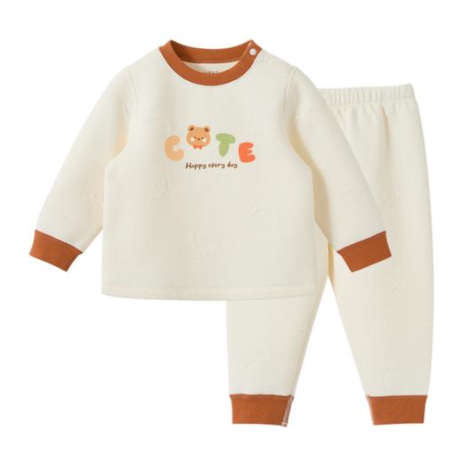 怡比萌趣文字长袖圆领套装HY25WIN098米黄（80#-120#） 商品图5