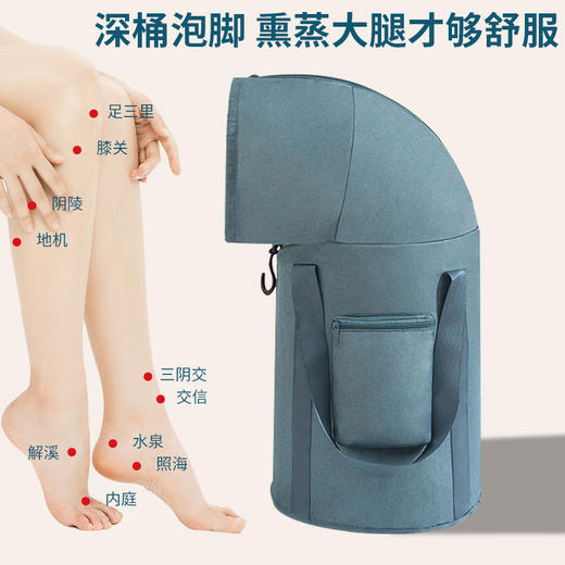 【可折叠&方便携带的泡脚神器】泡脚桶足浴桶 便携式可折叠加高五层保温泡脚袋 旅行洗脚盆足浴神器 商品图2