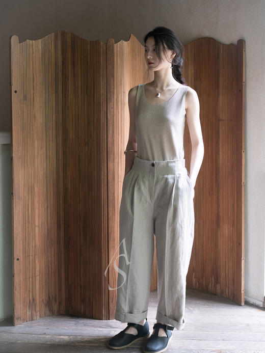 Jai  沙色/丛林绿细闪米娅无袖上衣 商品图4