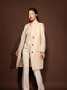 Puree｜#0929 Invisible Lapel Coat 弧形领隐形前扣大衣 [  米白 / 苍绿  ] 商品缩略图5