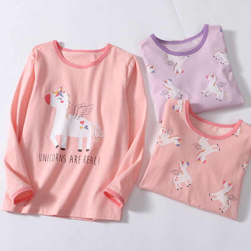 100-150 莱卡棉 儿童长袖打底衫两件装内衣