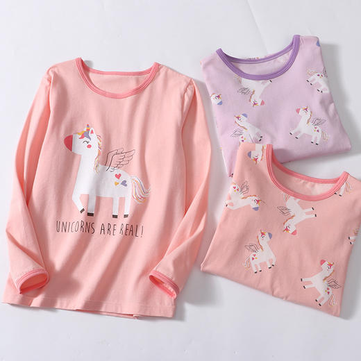 100-150 莱卡棉 儿童长袖打底衫两件装内衣 商品图0