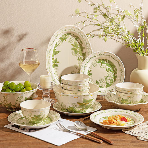 摩登主妇釉下彩餐具碗碟家用2025新款碗具饭碗汤面碗盘子碗盘套装 商品图0