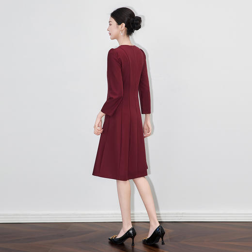 「高货wl」全新升级【铂金会员367/天猫499/差价132】(70425)洛诗琳轻奢重工钉钻连衣裙2025秋季法式气质收腰显瘦A字裙 商品图2