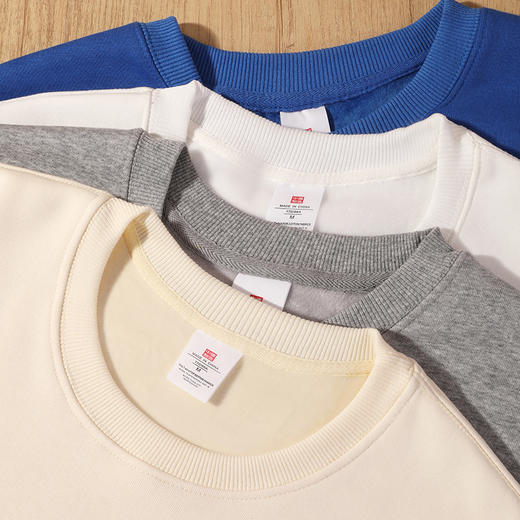 56%棉 马卡龙加绒圆领男女卫衣   A-5556 商品图3