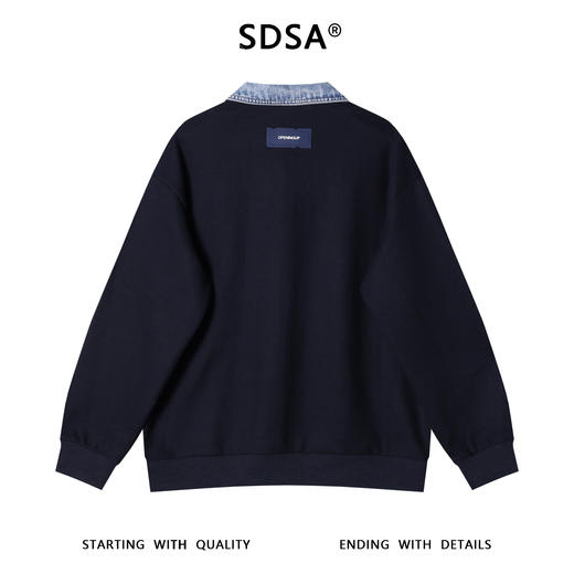 9001SDSA男士秋冬新款痞帅男装韩版拼接半纽翻领卫衣百搭时尚套头上衣 商品图5