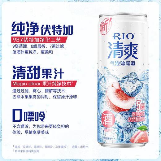 锐澳清爽0糖白桃风味5度气泡鸡尾酒 500ml 商品图2