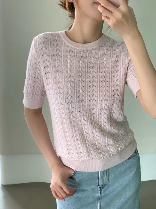 YS1782-钩花镂空短袖针织衫上衣【Hera&Song】 商品图2