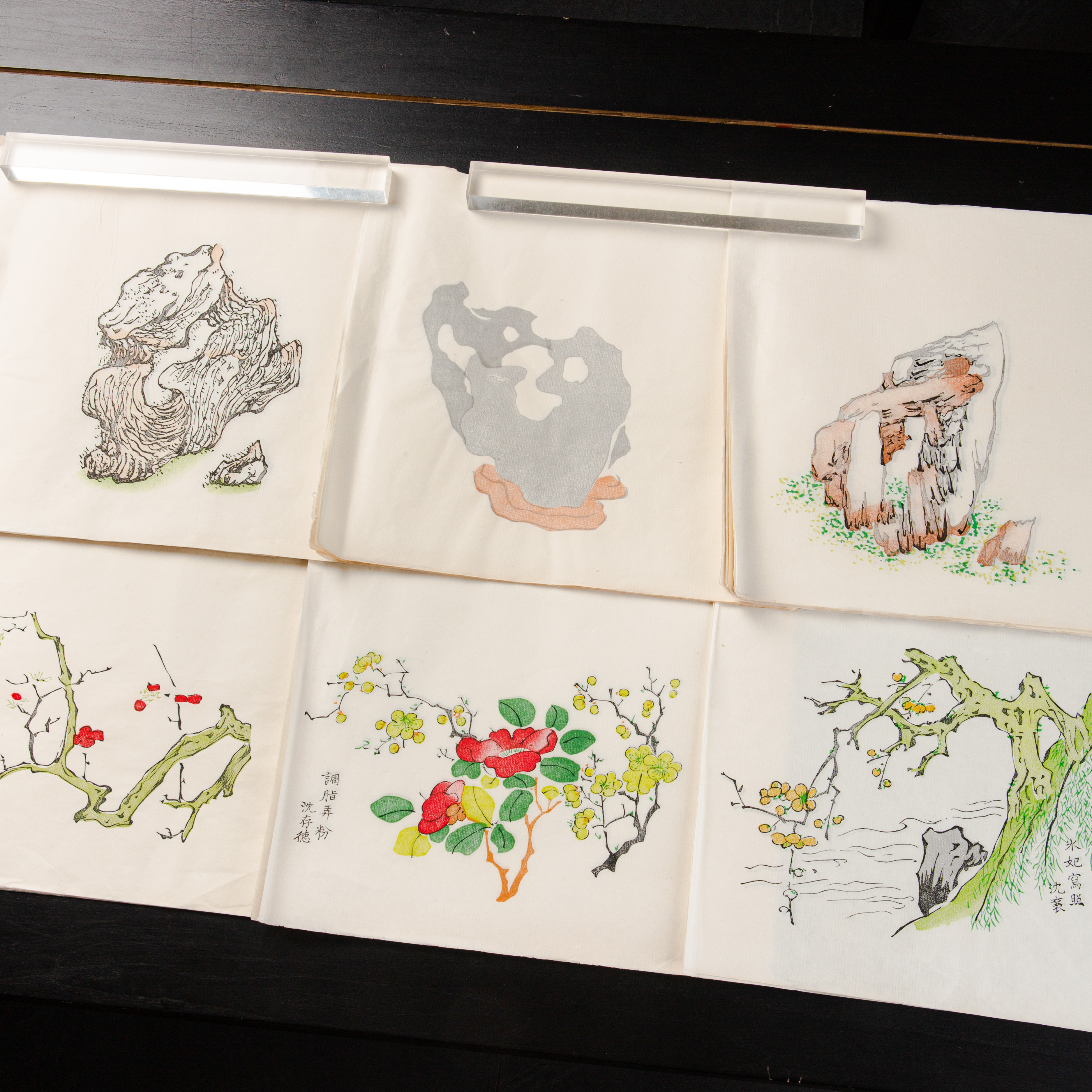 80年代木版水印十竹斋画谱单页