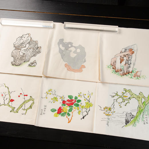 80年代木版水印十竹斋画谱单页 商品图0