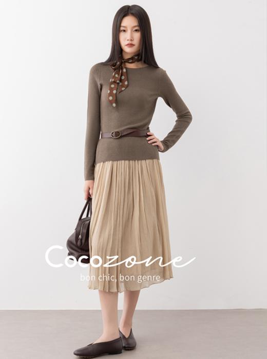 COCO ZONE 刘一一 【100桑蚕丝】亲肤透气A字半身裙CD1A0709 商品图2