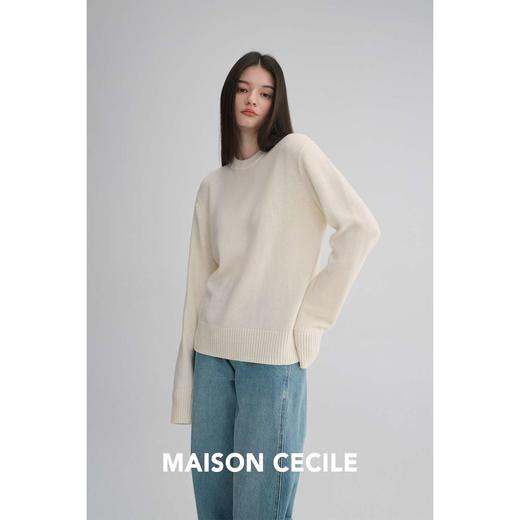 MAISON CECILE 五色|全羊毛高克重极简圆领基础百搭圆领针织毛衣 商品图1