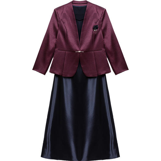 QYM SD58823-Y时尚短款西装外套+背心连衣裙套裙 商品图4