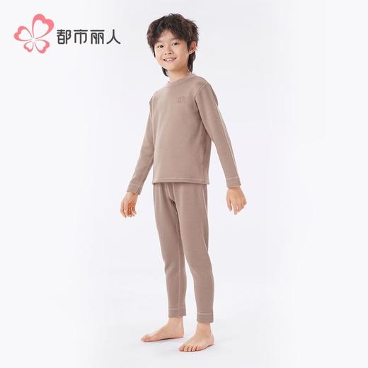 都市丽人男童女童静电拜拜衣儿童长袖长裤加厚保暖衣套装JWH9A4 商品图2