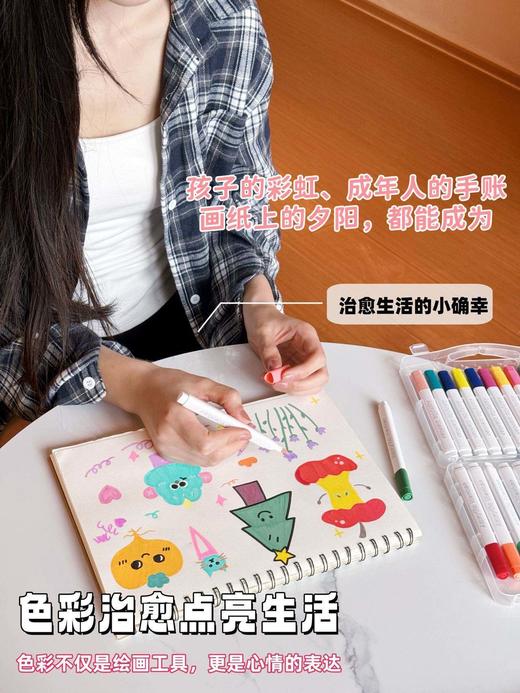 80色丙烯马克笔软头48色可叠色不透色直液式小学生专用12色幼儿园水彩画笔 商品图7