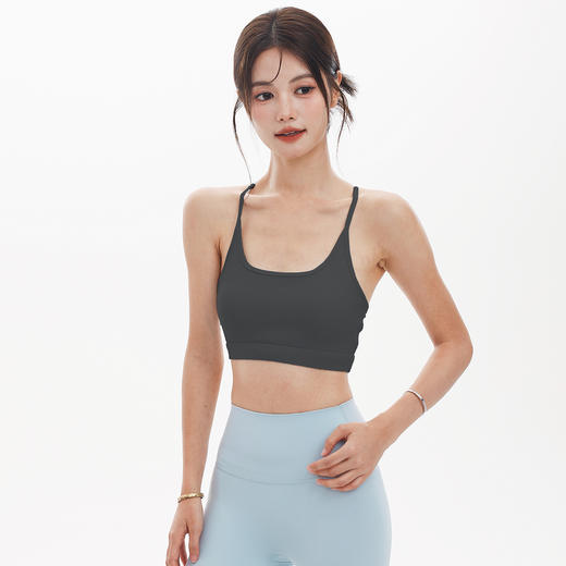 【限时秒】YOGACODE【火树银花系列】固定杯性感吊带细肩带工字美背一体式运动文胸DWC125628 商品图4
