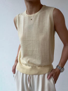 Puree｜#1981 Petite Vest 精纺羊绒背心 [  黄 / 灰 / 蓝 / 米粉 ]
