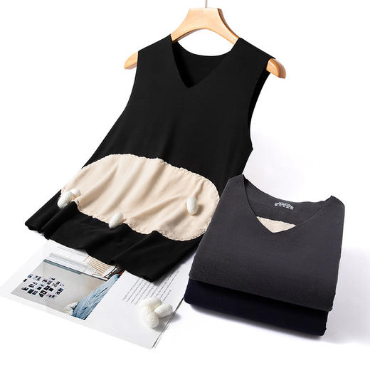 【2件装】男女情侣款秋冬贴片无痕保暖背心，秋冬贴身保暖马甲 商品图1