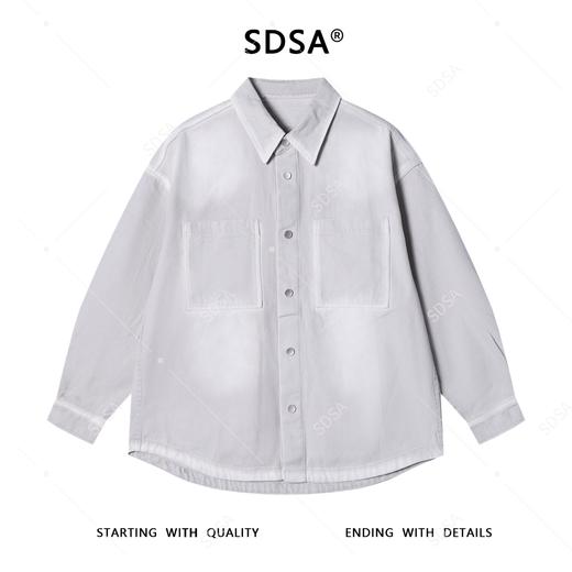J5626SDSA秋冬新款痞帅男装韩版做旧扎染纽扣翻领长袖衬衫百搭宽松衬衣 商品图0