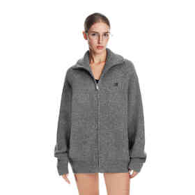 FDR官方店 立领宽松针织毛衣开衫男女秋季2025新款长袖外套上衣