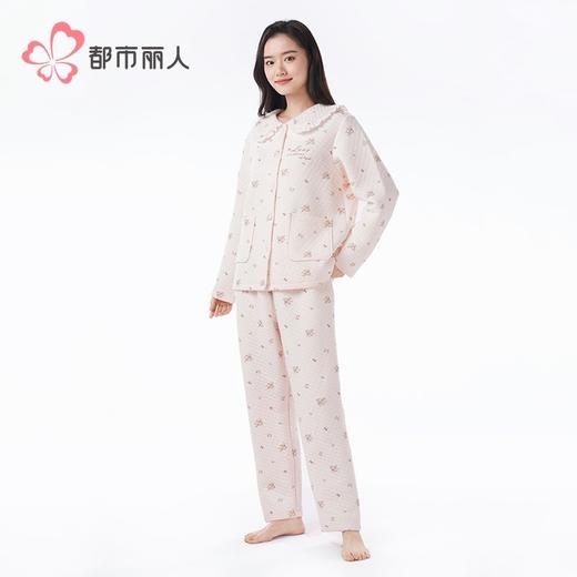 都市丽人女士睡衣女装夹层睡衣女士家居服长袖长裤夹层套装LHH0B1 商品图2