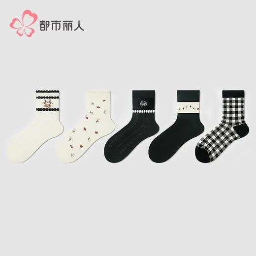 都市丽人袜子女士袜子精梳棉女袜子女中筒袜LCHDI3 商品图1