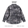 SDSA男士秋冬新款痞帅男装韩版休闲扎染格子纽扣翻领长袖衬衫百搭 商品缩略图4