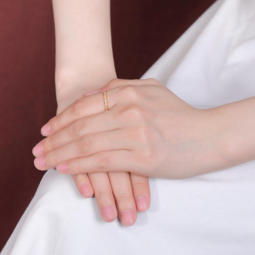 S999足银镀金金箍棒戒指亮金工艺，吉祥如意开口指环CW 商品图3