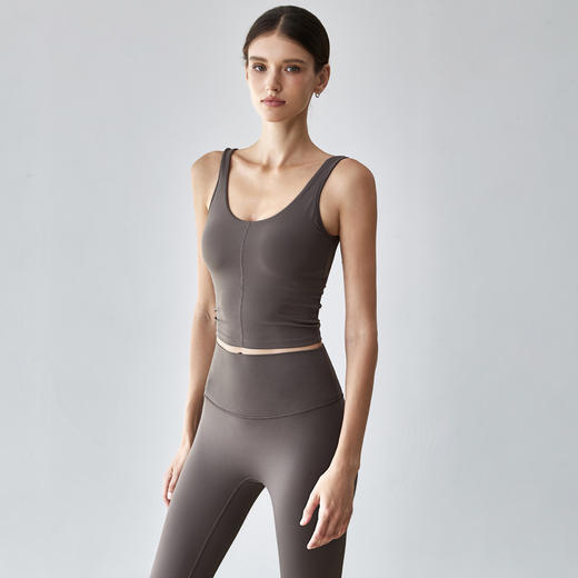 【限时秒】YOGACODE【火树银花系列】玻尿酸U领宽肩带3D聚拢胸垫裸感运动背心女DWB125563 商品图0