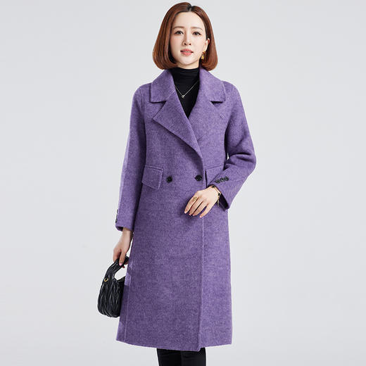 TC 2155112双面羊毛大衣宽松直筒慵懒气质羊毛呢外套 商品图2