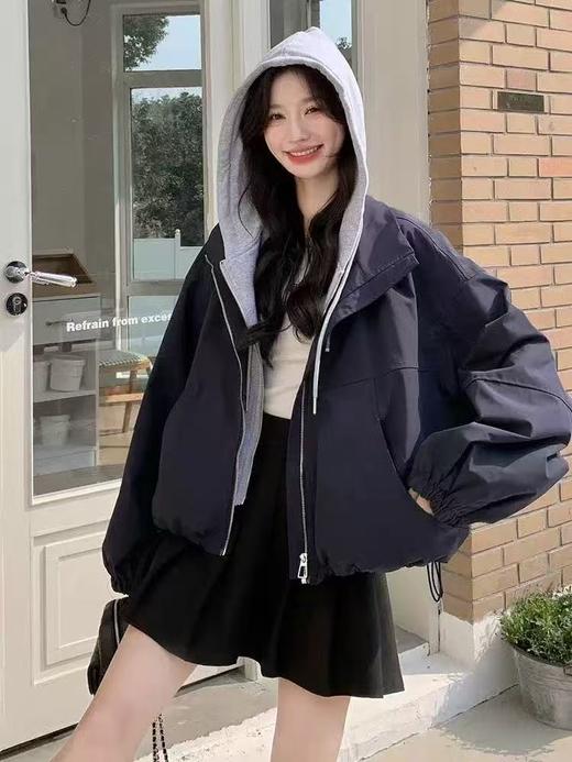 GZ假两件拼接拉链连帽外套(LH)(LD)-纪念日百货167100273 商品图2