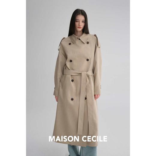 MAISON CECILE 两色|天丝羊毛抗皱垂感松弛廓形双排扣翻领长风衣 商品图3