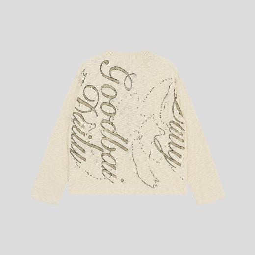 GOODBAI 宽松圆领做旧鸽子logo印花毛衣 商品图2