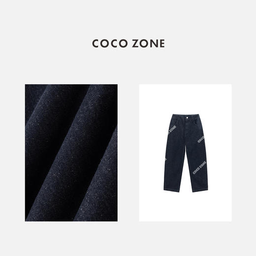 COCO ZONE 刘一一 100棉简约百搭直筒裤牛仔裤 CC1C1571 商品图2