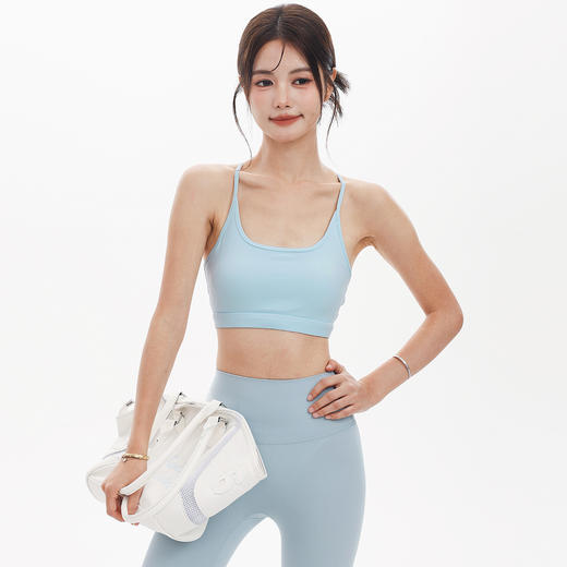【限时秒】YOGACODE【火树银花系列】固定杯性感吊带细肩带工字美背一体式运动文胸DWC125628 商品图2