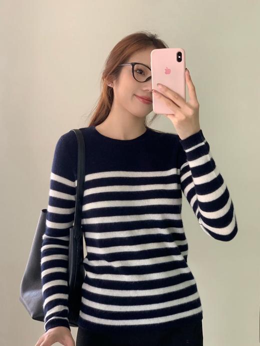 YS1735-拼色条纹长袖上衣【Hera&Song】 商品图1