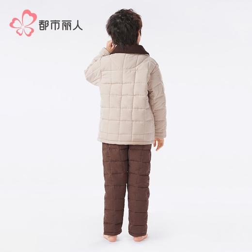都市丽人睡衣男童女童蜜桃绒家居服长袖长裤童装中厚夹棉JHH9C5 商品图3