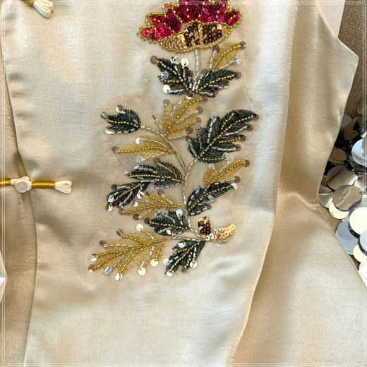 XYF83192025秋季新款复古新中式国风改良文艺休闲盘扣立领开衫马甲上衣女 商品图2