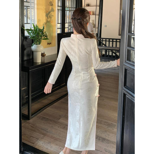 秋冬旗袍女新中式2025新款长袖订婚礼服平时可穿绝美气质高端改良 商品图4