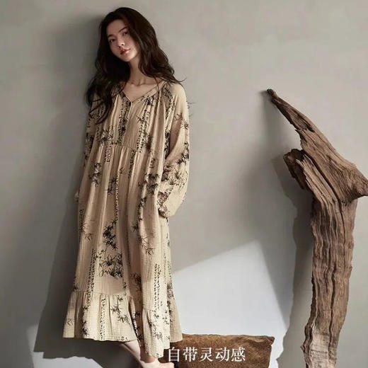 【国风素雅情侣家居服套装】A类纯棉泡泡棉纱，水墨印花中式元素 商品图2