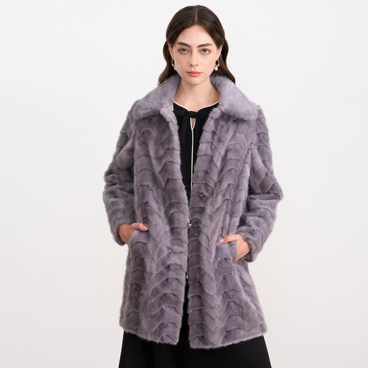 EITIE爱特爱气质立领保暖奢华水貂毛皮草大衣外套2025冬季新款D2593903X 商品图3