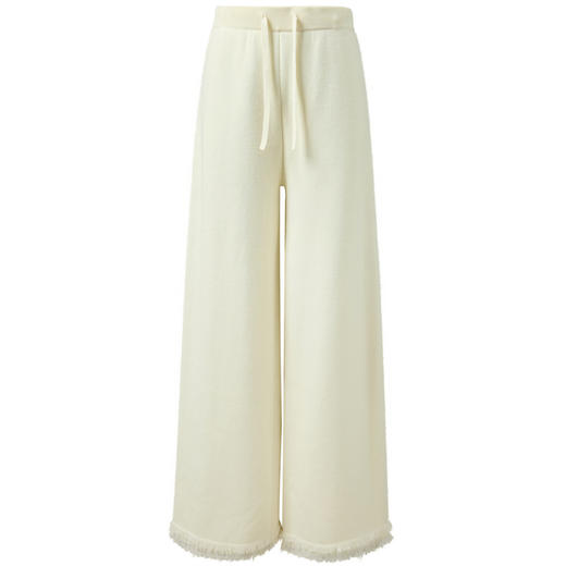 三彩2025冬季新款加绒针织休闲裤松紧腰宽松直筒裤长裤简约M 商品图4