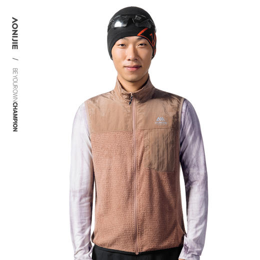 奥尼捷P绒马甲户外轻暖马甲防风保暖透气拼接耐磨易打理运动保暖马甲F5240 商品图5