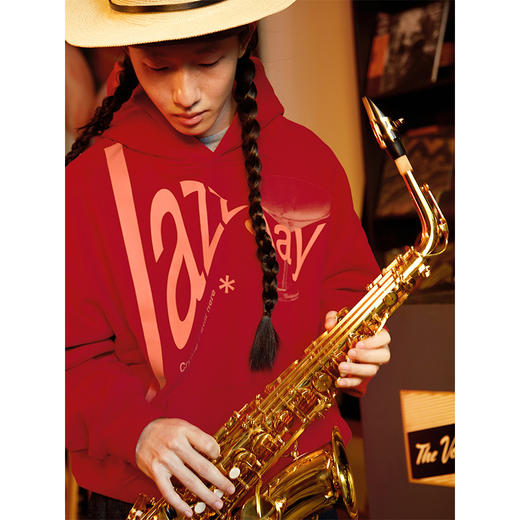 CryingCenter JazzDay字母印花廓形宽松连帽卫衣 哭喊中心 商品图2